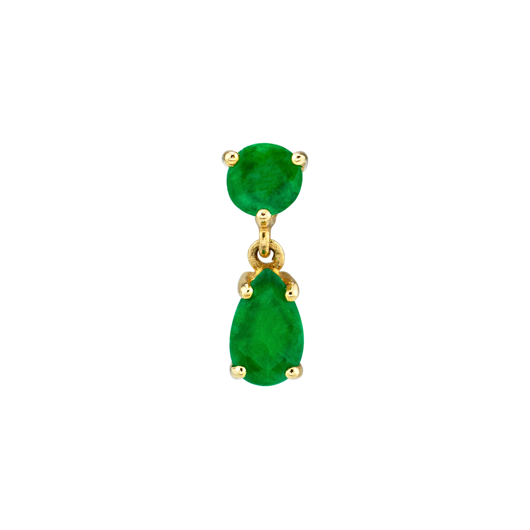 Teardrop Stud - Emerald / 14k Yellow Gold