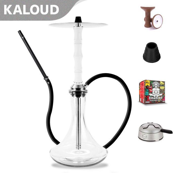 Aeon Vyro Versa Steel Sleeve Hookah Set - V1 White