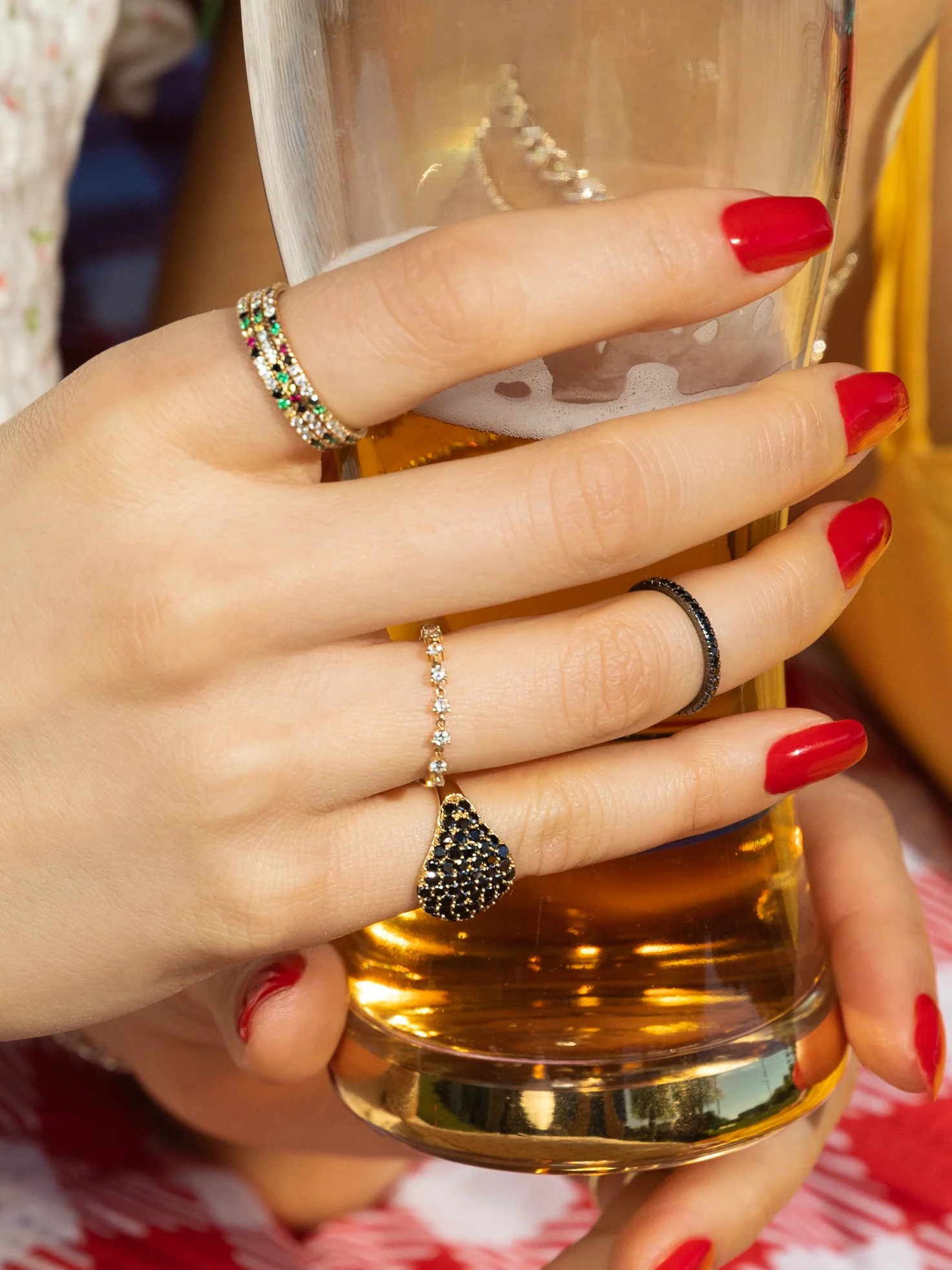 Signet Ring - Black Diamond / 14k Yellow Gold