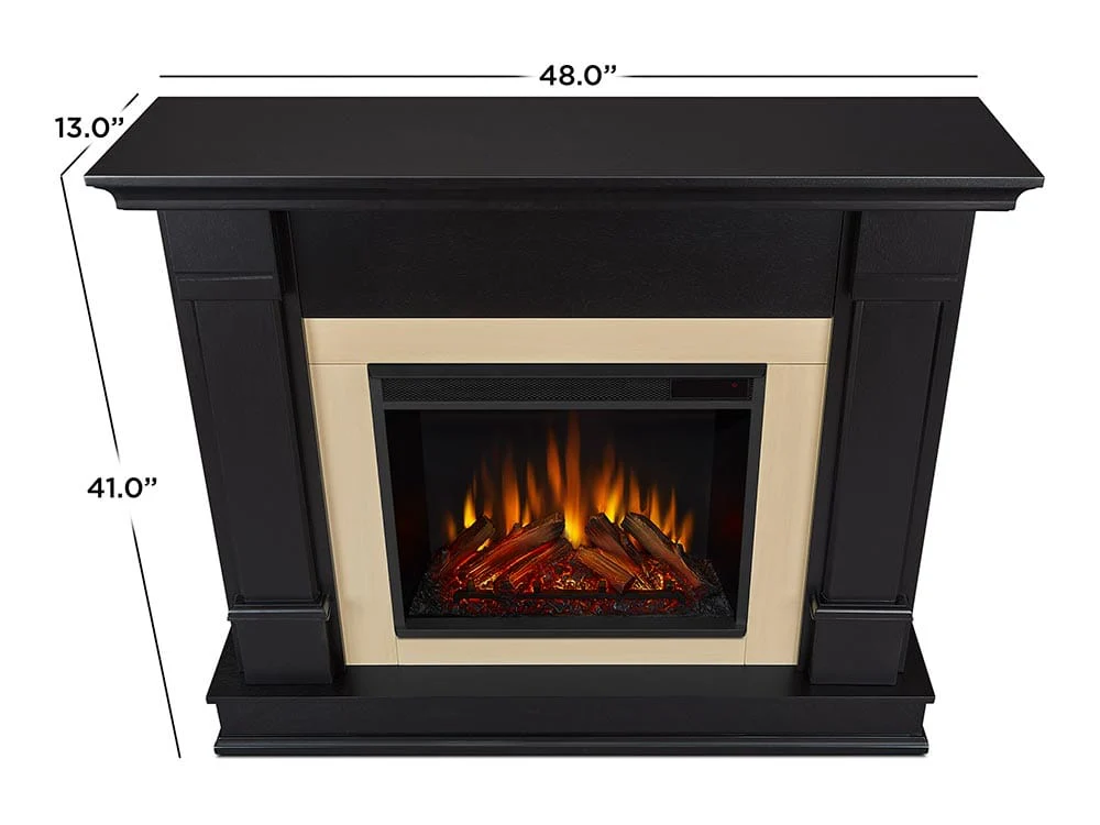 Silverton Electric Fireplace Mantel Package in Black