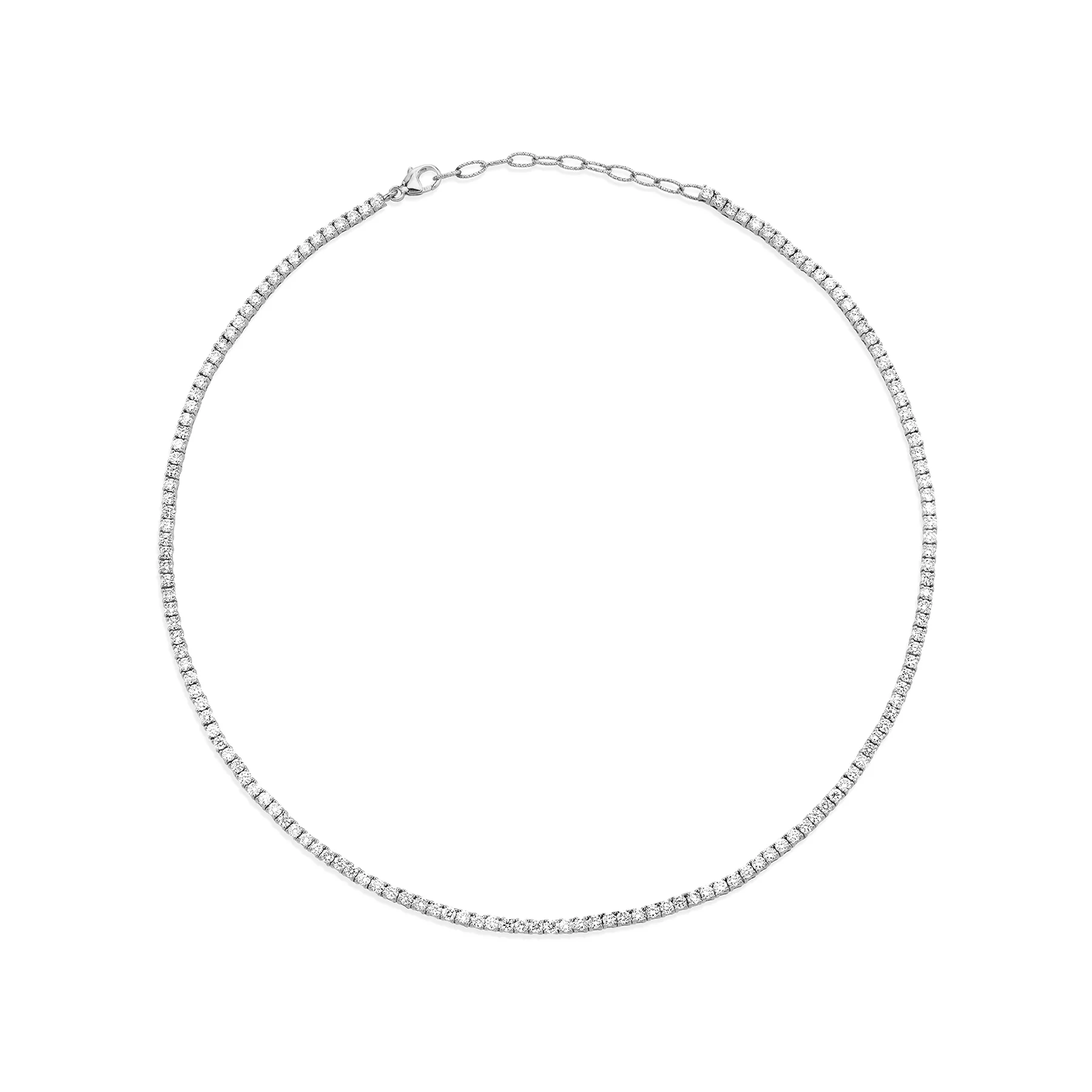 Perfect Collar Tennis Necklace - White Diamond / 14k White Gold