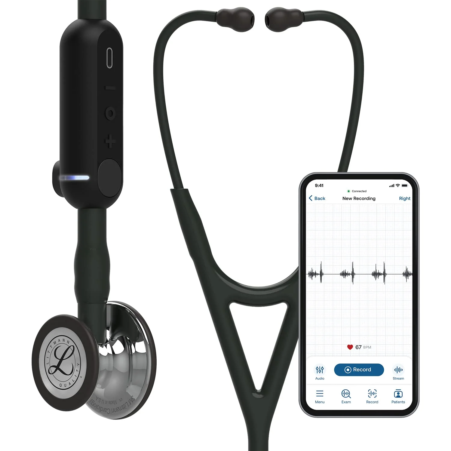 Digital Stethoscope, Advanced Up To 40x Amplification, Active Noise Cancellation, In-App Sound Wave Visualization