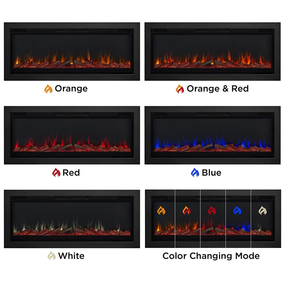 Real Flame 65-in Recessed/Wall Mounted Linear Infrared Electric Fireplace
