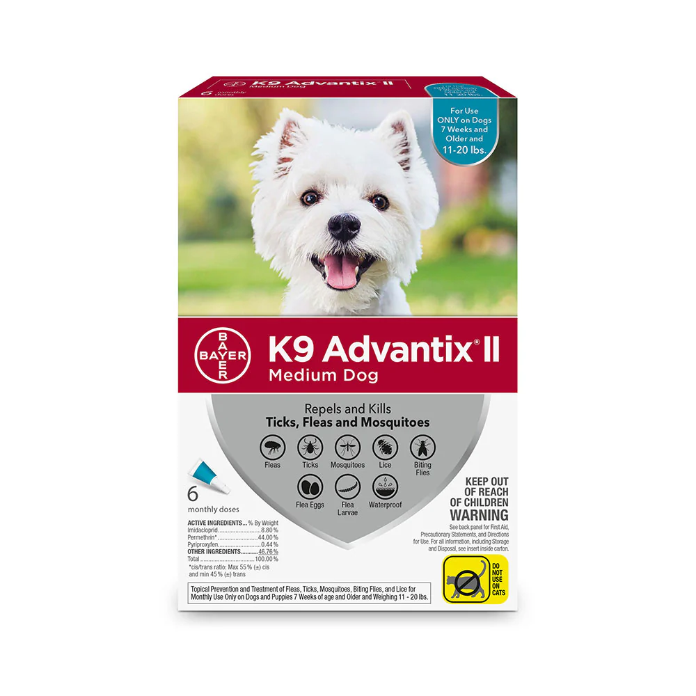 K9 Advantix® II Flea & Tick Treatment for Medium Dog 6 Dose