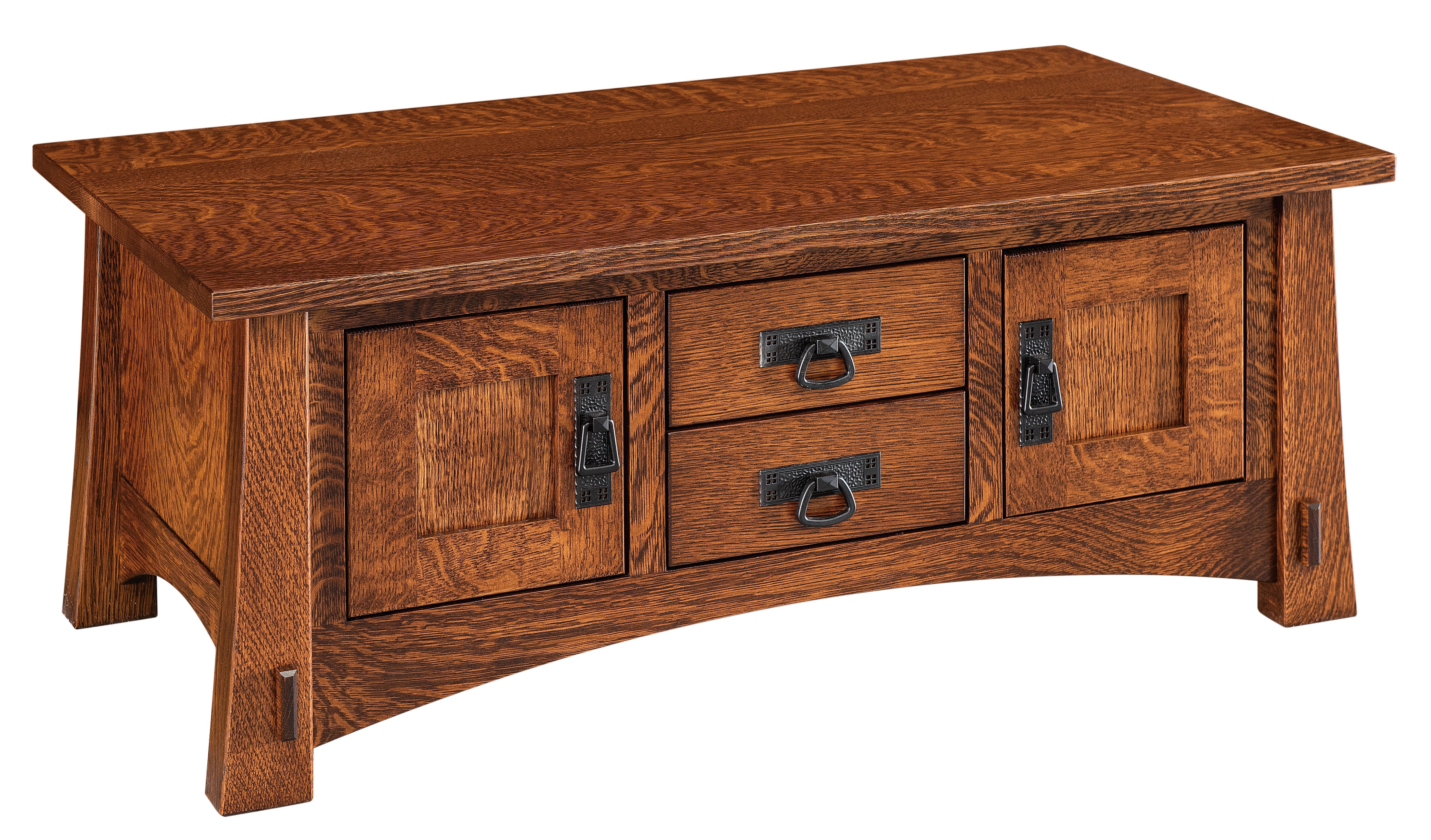Amish Modesto Two Drawer Two Door Coffee Table