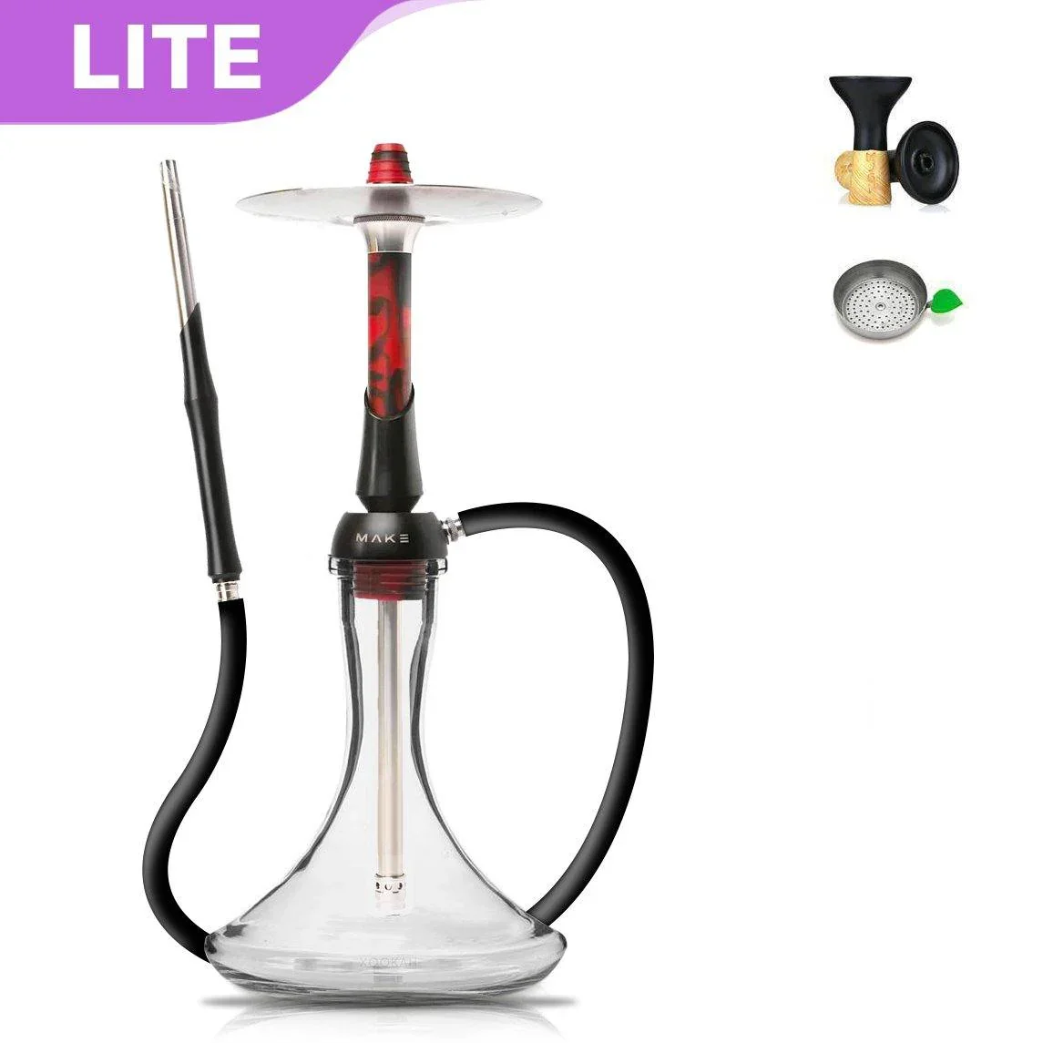 Make Hookah With Base Shisha Set - Red Acrylic