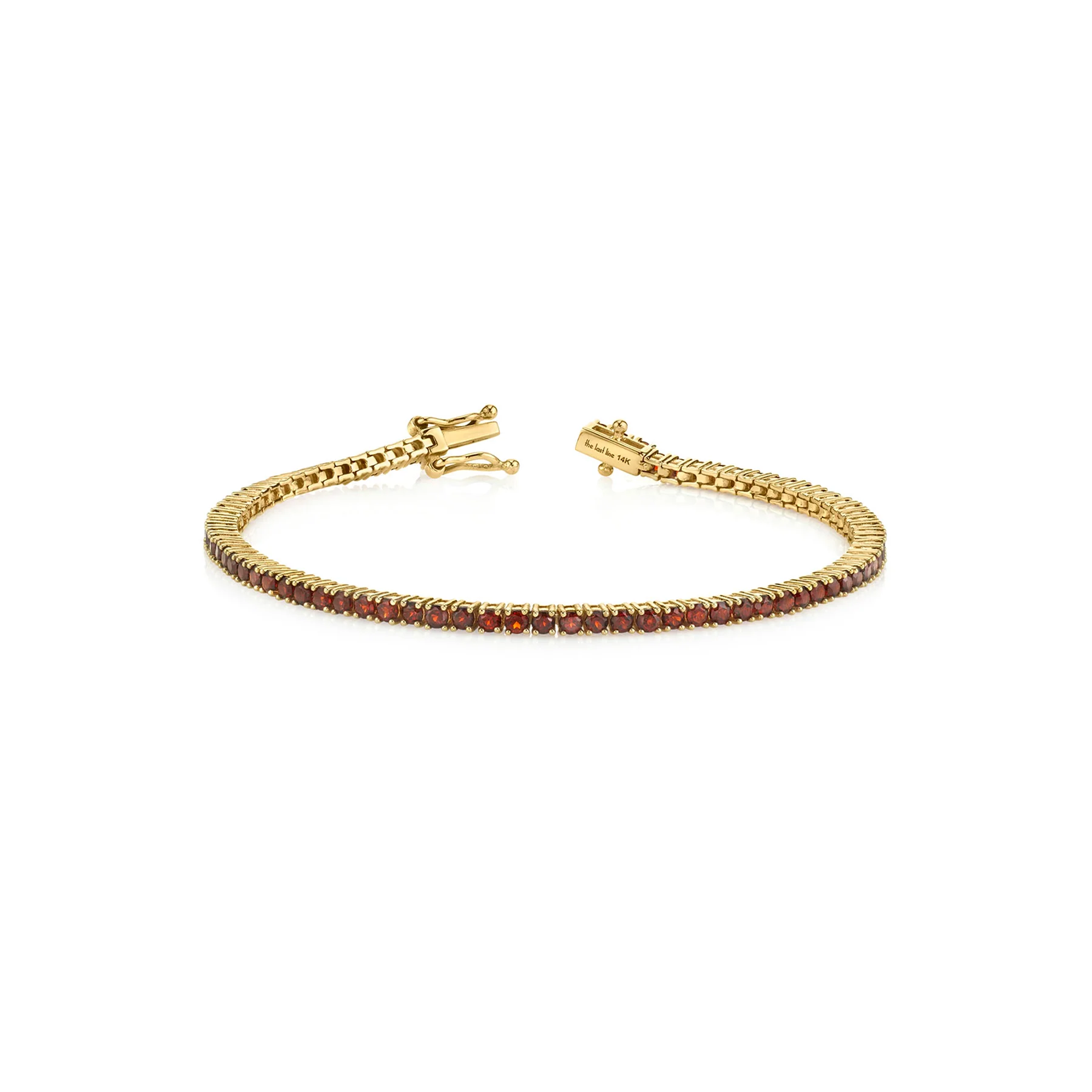 The Perfect Tennis Bracelet - Garnet / 14k Yellow Gold