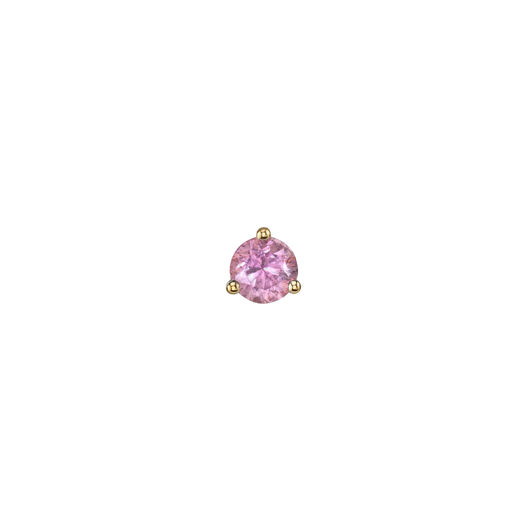 Round Stud #1 - Pink Tourmaline / 14k Yellow Gold