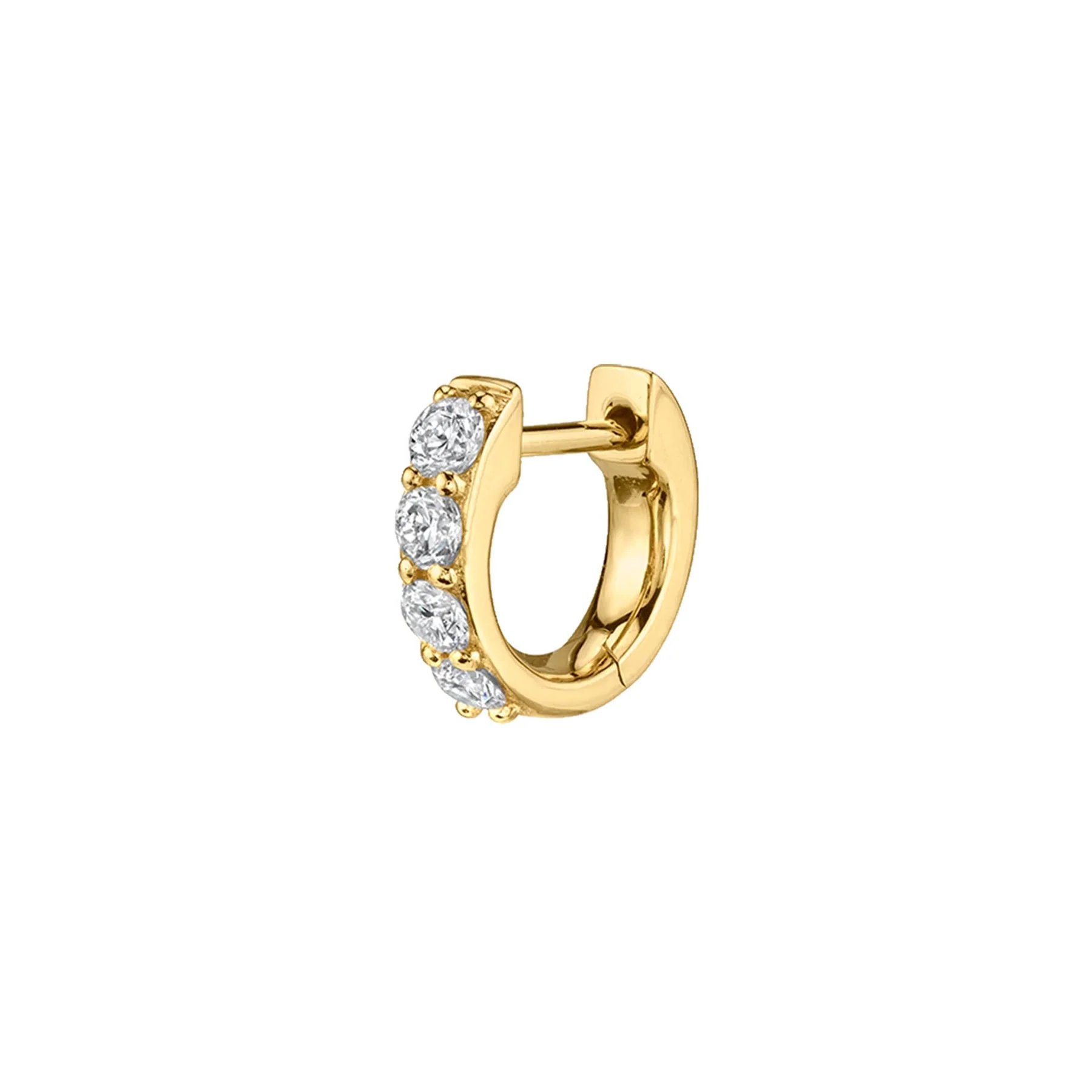 The Small Biggie - White Diamond / 14k Yellow Gold