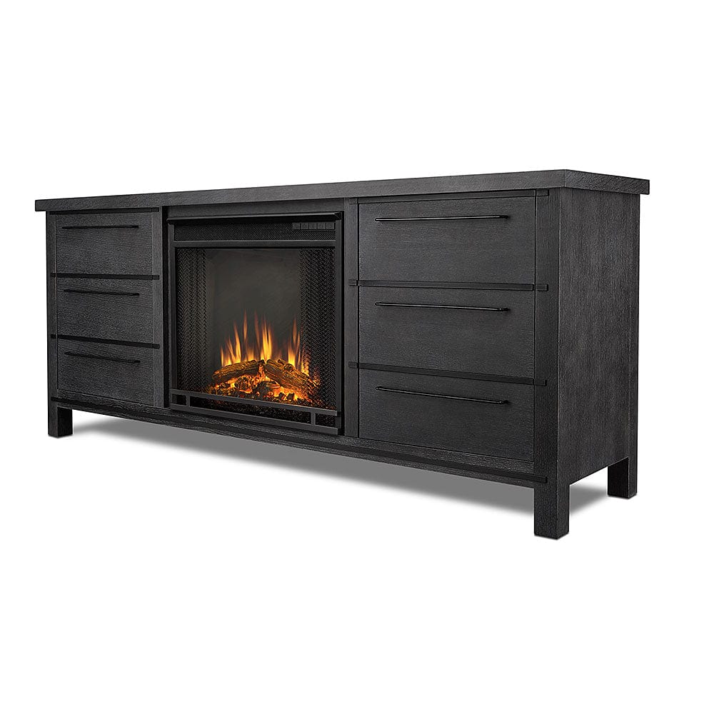 Parsons Electric Fireplace Entertainment Center in Antique Gray