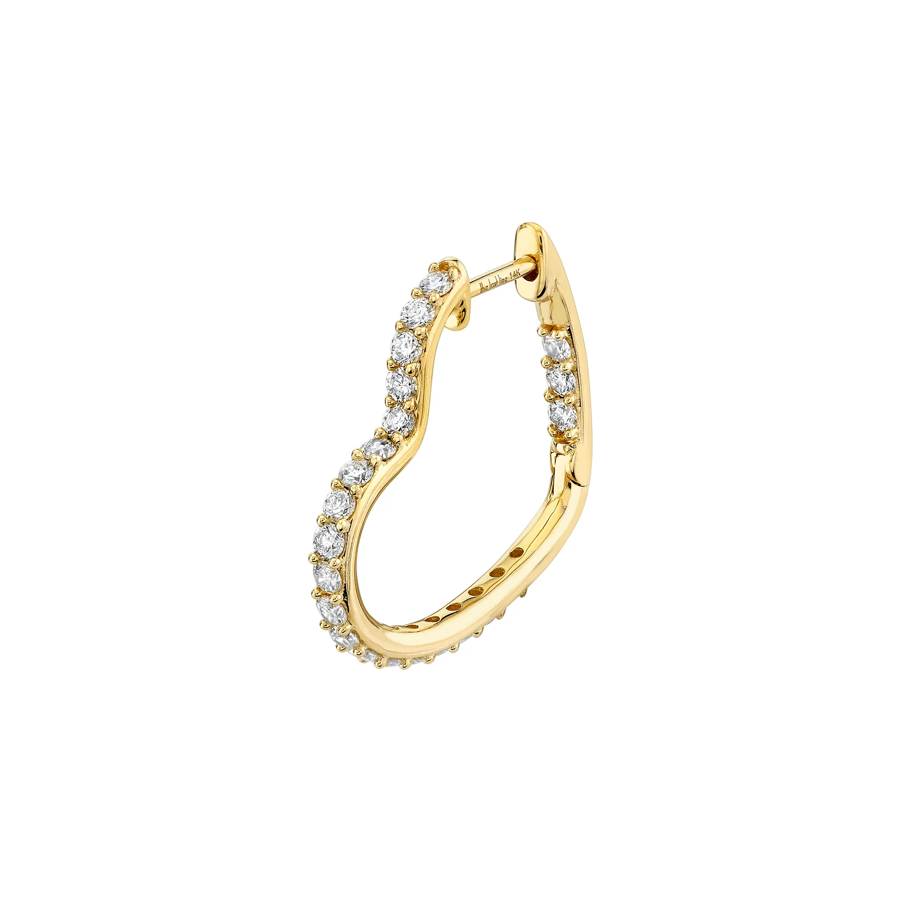 Petite Heart Hoop - White Diamond / 14k Yellow Gold
