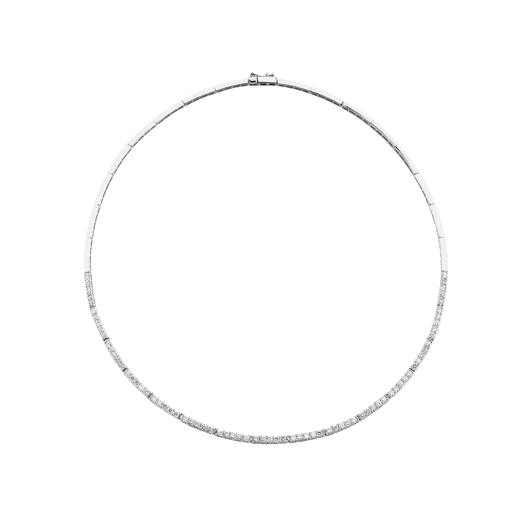 Crescent Eternity Necklace - White Diamond / 14k White Gold