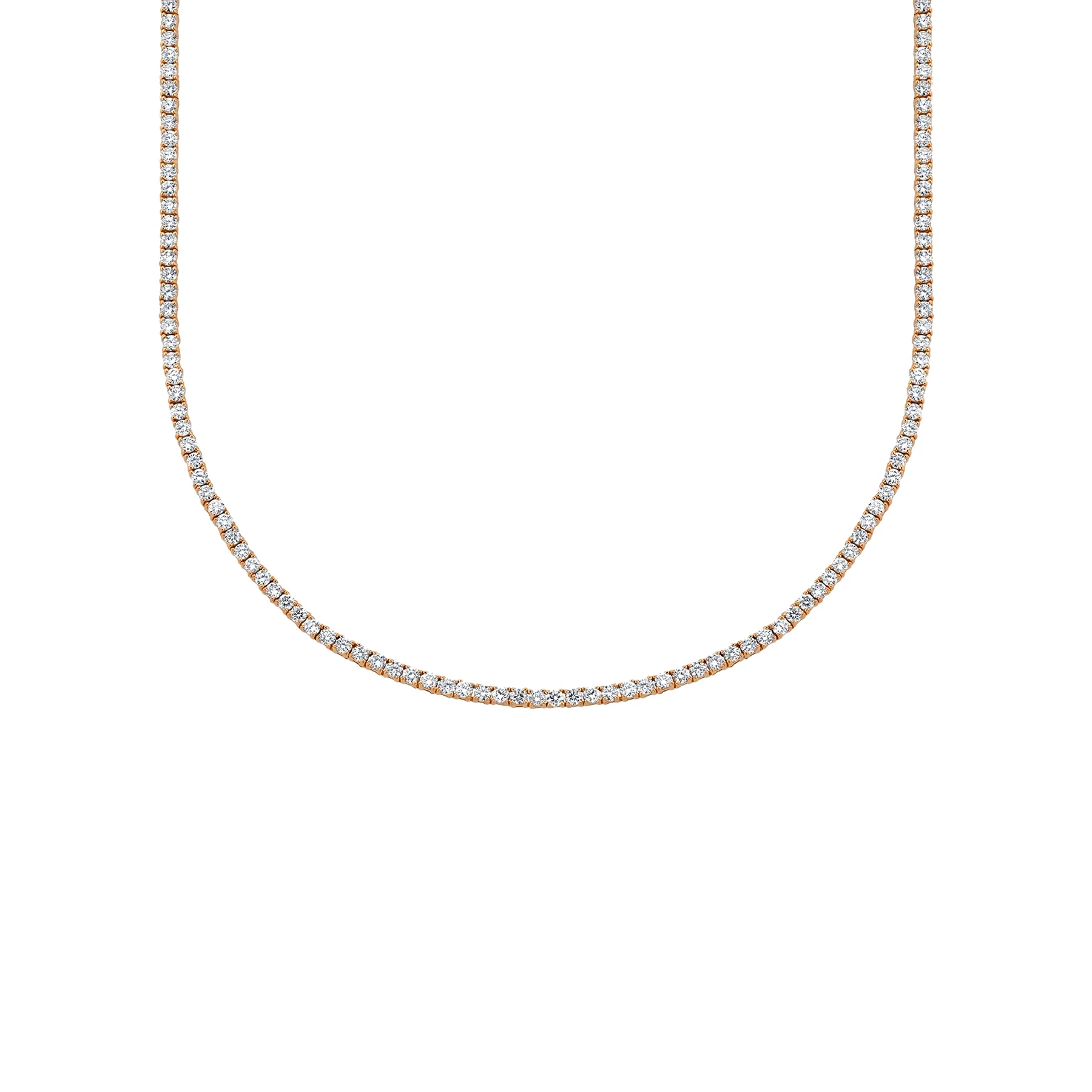 Perfect Collar Tennis Necklace - White Diamond / 14k Rose Gold