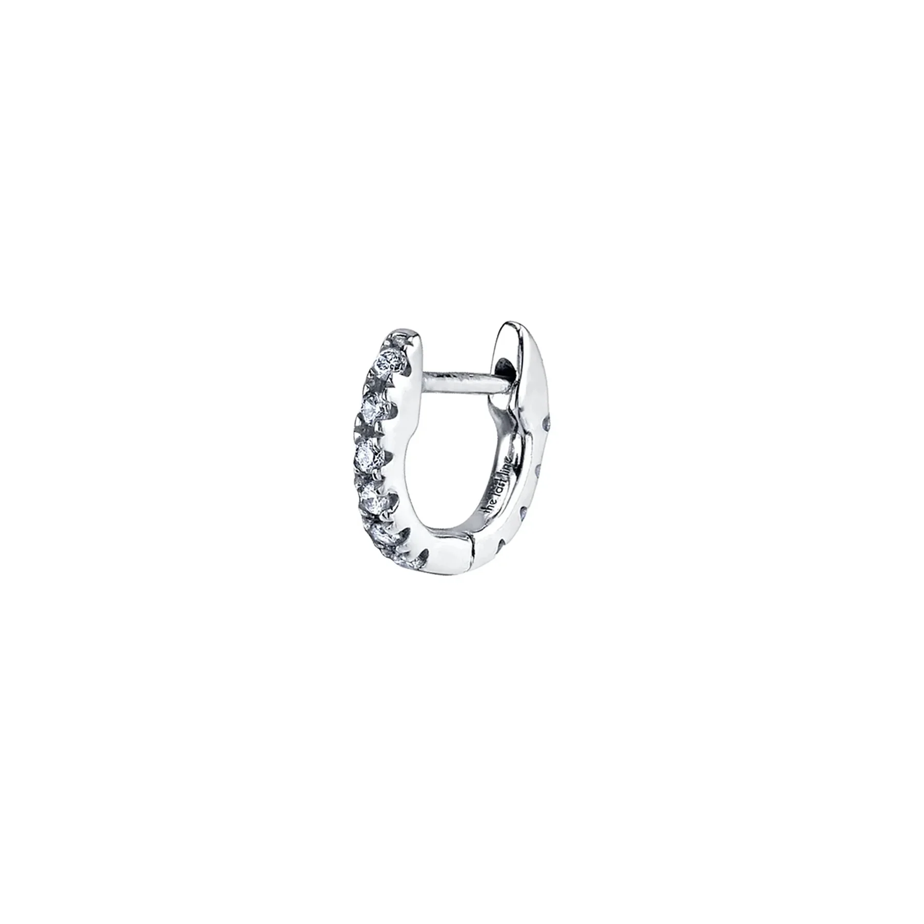 The Tiny Huggie - White?Diamond / 14k White Gold