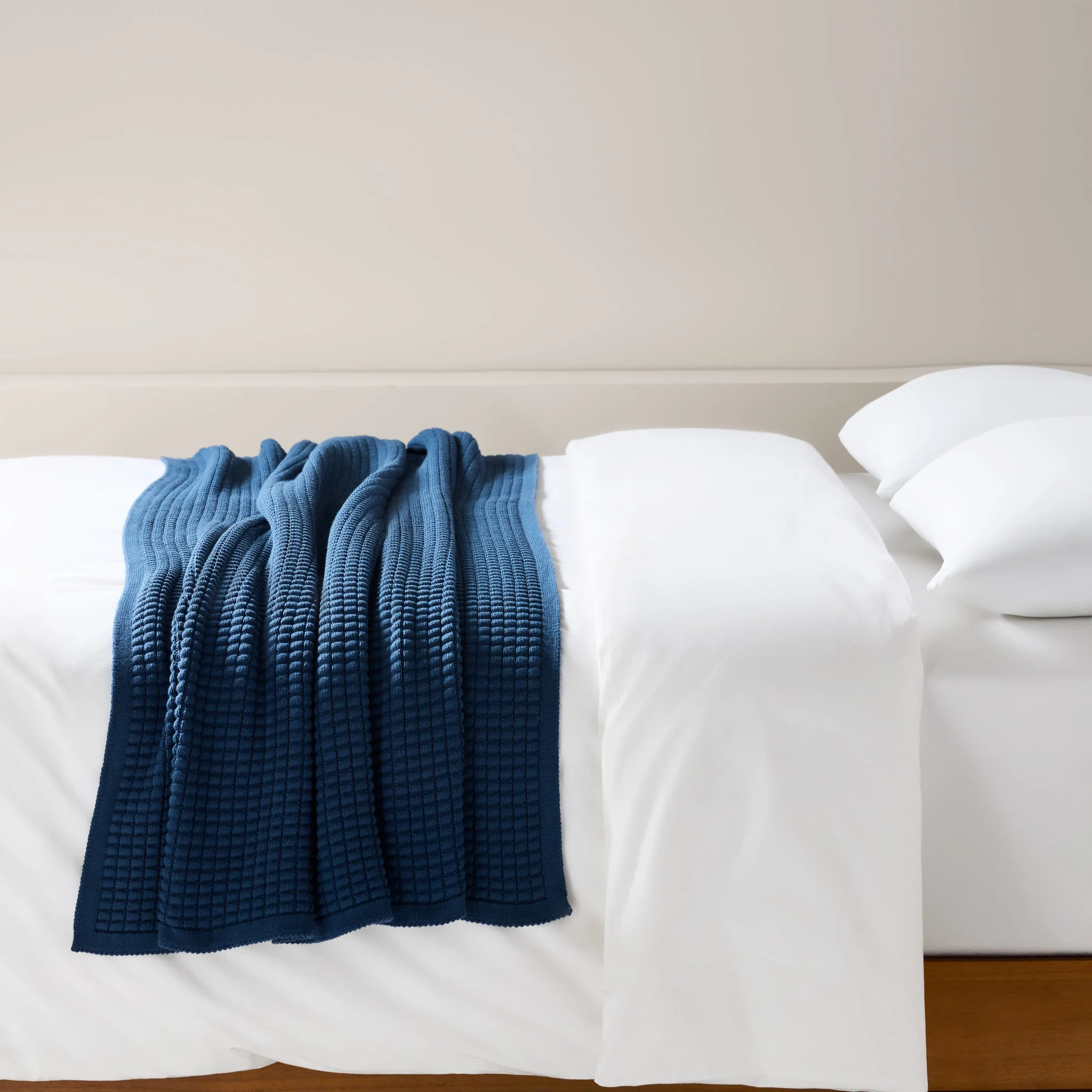 Grid Knit Cotton Throw Blanket - Last Call