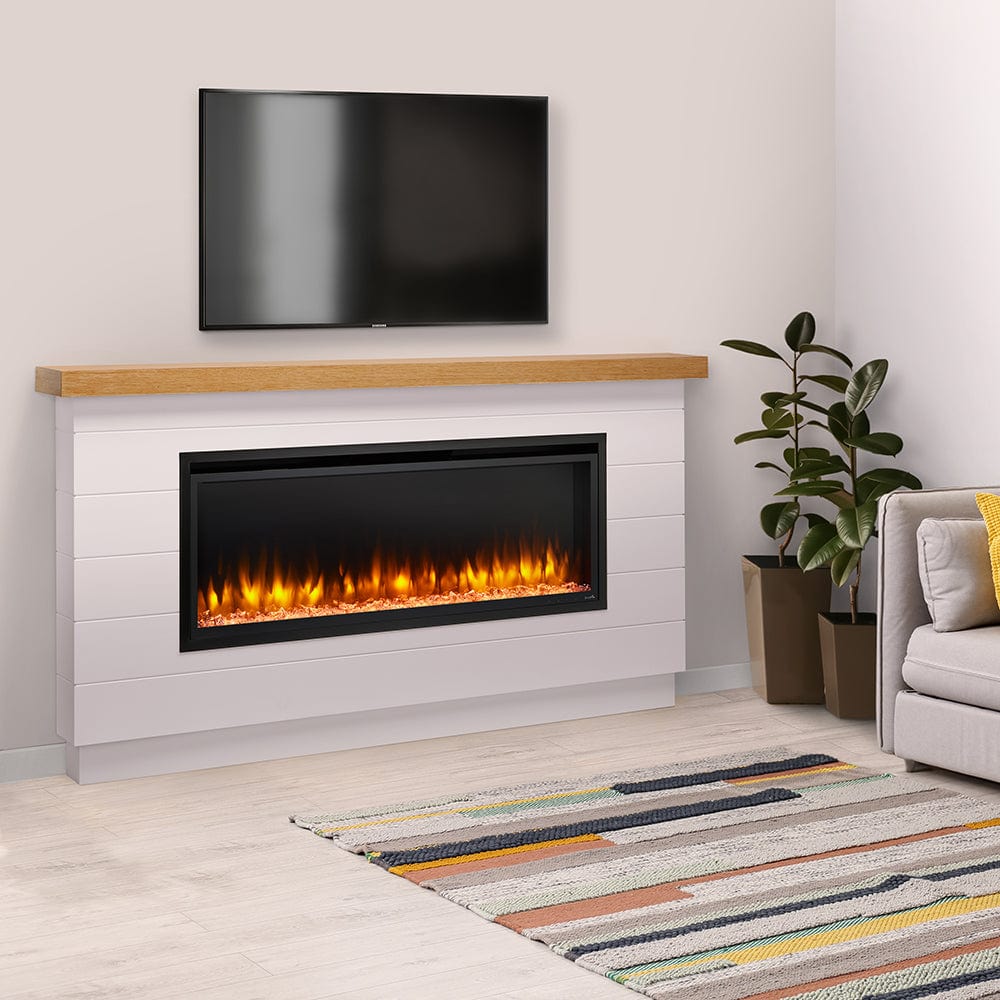 SimpliFire Boyd Modern Farmhouse Electric Fireplace Mantel Package