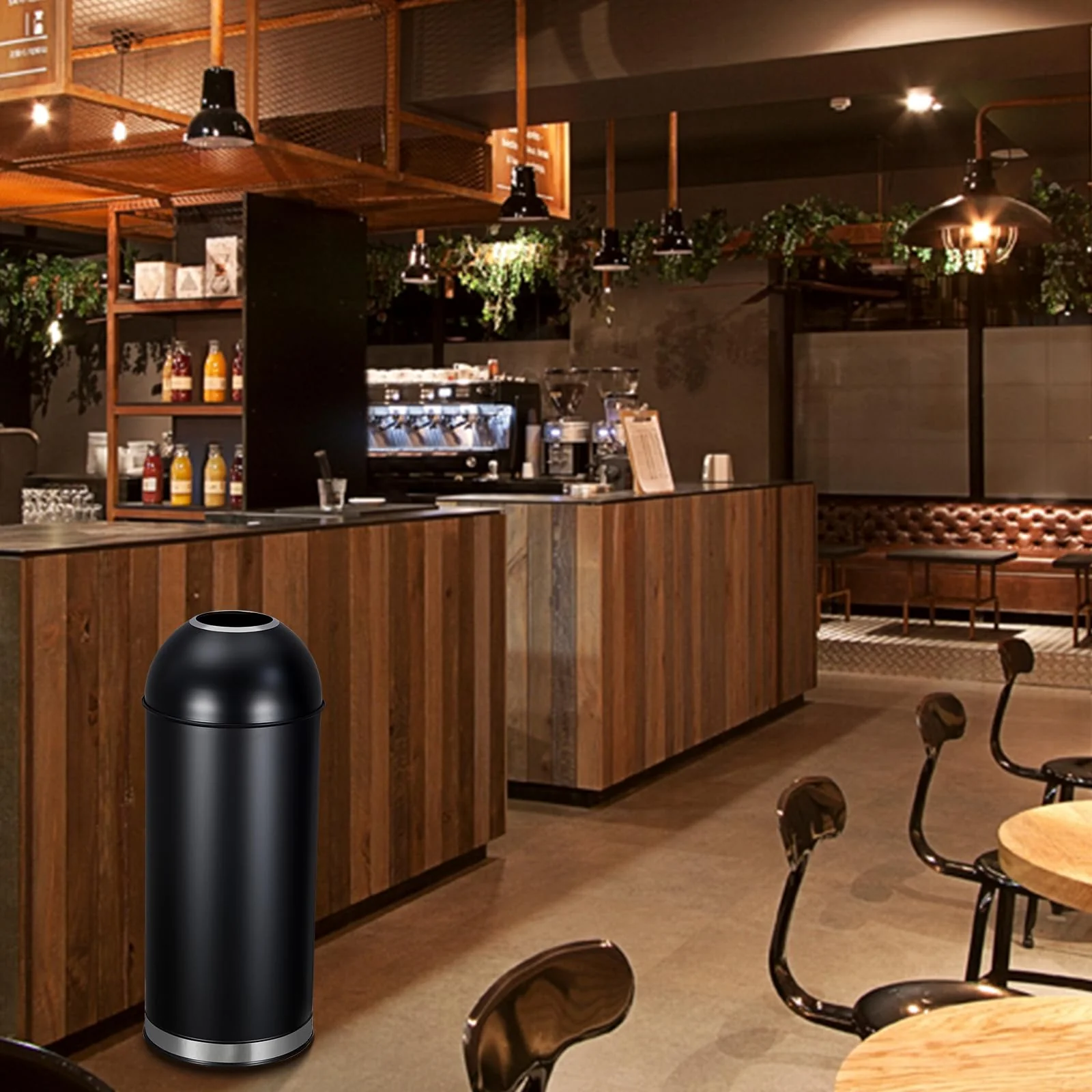 Garvee 17 Gal/65L Open Top Trash Can Commercial Grade Trash Can Brushed Stainless Steel Waste Bins for Home Office Restaurant Restroom Kitchen