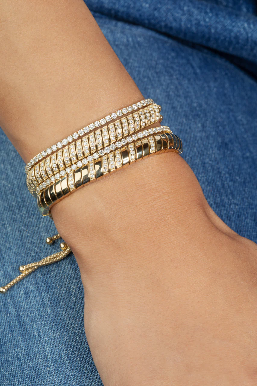 Ultimate Snake Link Bracelet - White Diamond / 14k Yellow Gold