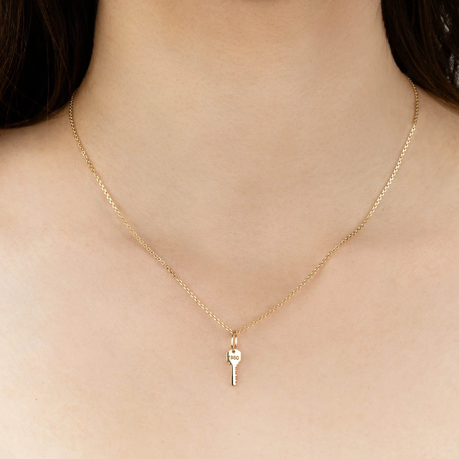 Micro Key Pendant - 14k Yellow Gold