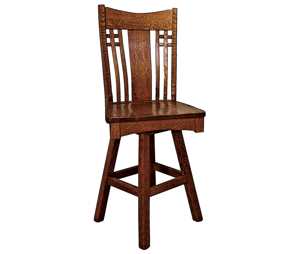 Amish Larson Mission Swivel Bar Chair