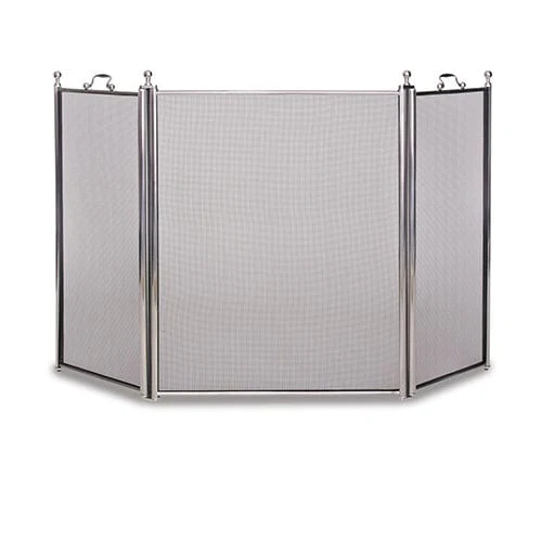 Tiburon 3-Panel Folding Screen, Satin Nickel