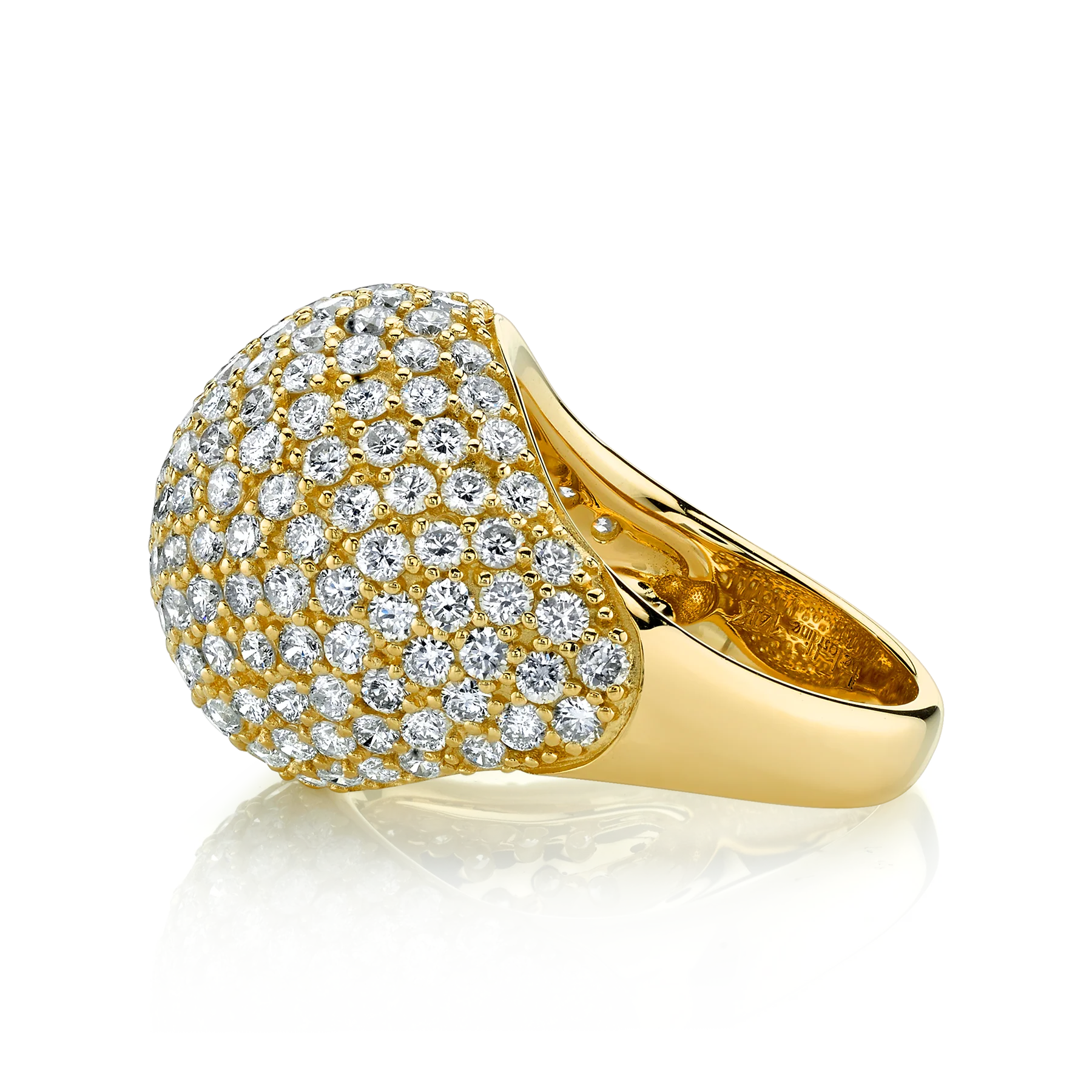 Bombe Ring - White Diamond / 14k Yellow Gold