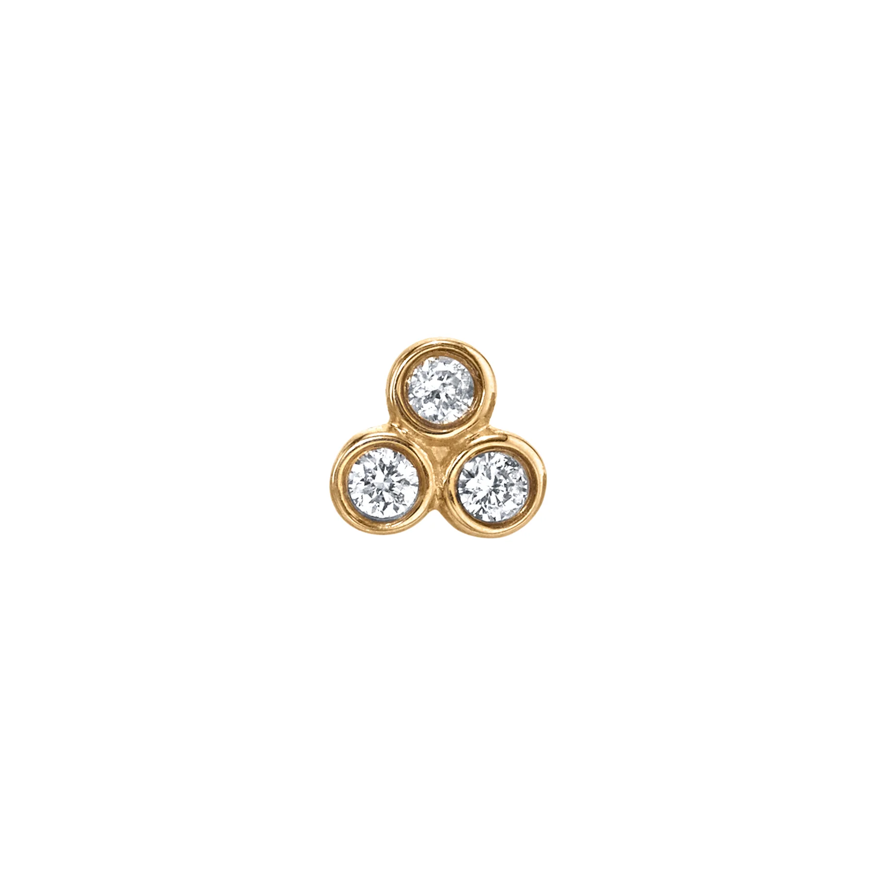 Mini Cluster Stud - White Diamond / 14k Yellow Gold