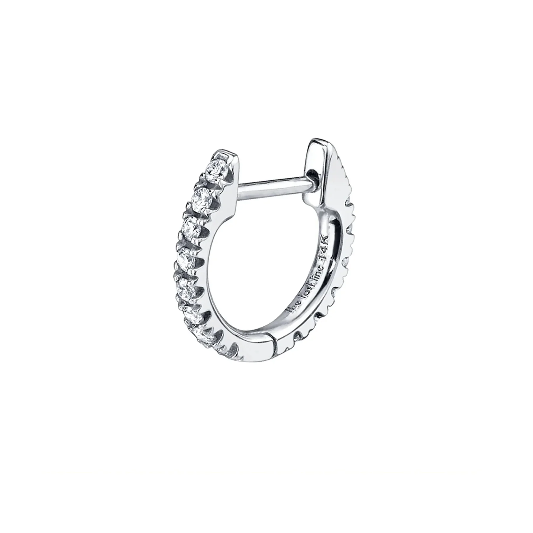 The Medium Huggie - White?Diamond / 14k White Gold