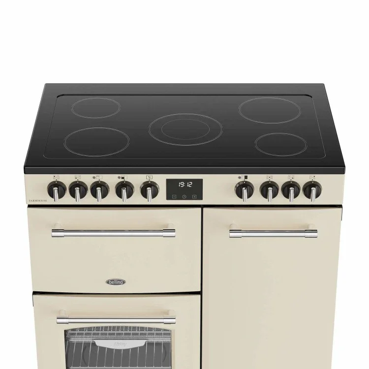 Belling Farmhouse 90cm Electric Range Cooker - Cream