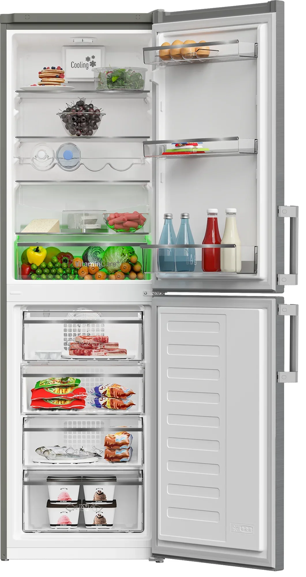 Blomberg Frost Free Fridge Freezer Stainless Steel| KGM4574VPS