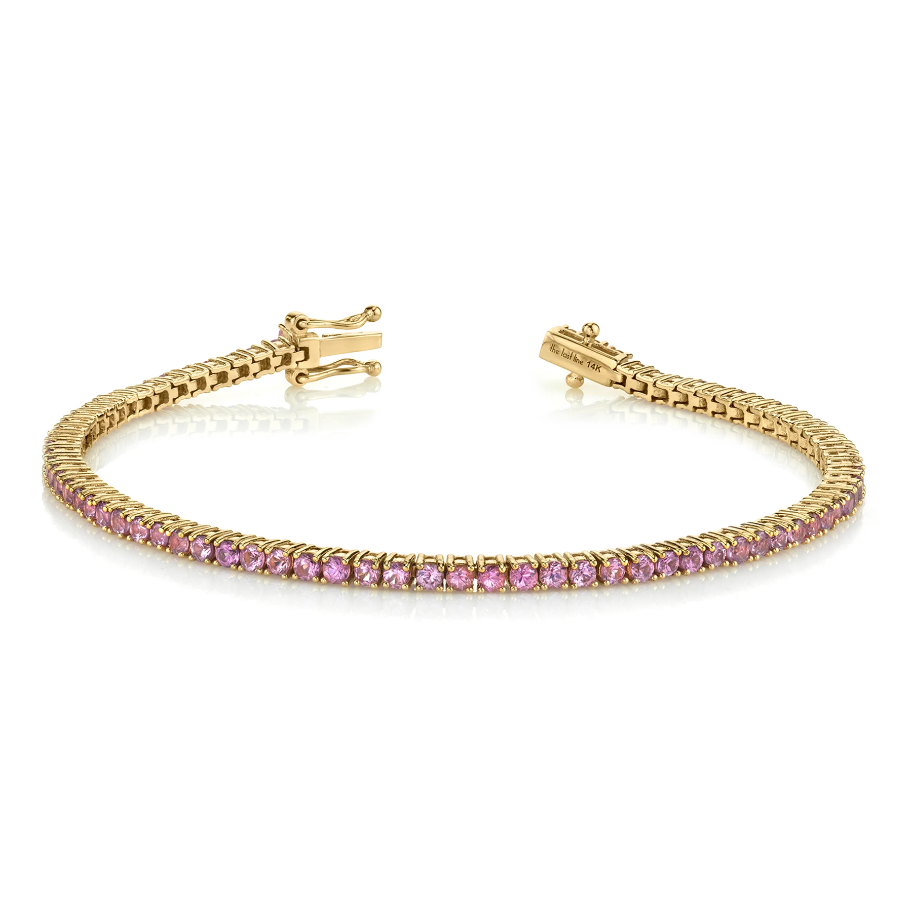 The Perfect Personalized Tennis Bracelet - Pink Sapphire / 14k Yellow Gold