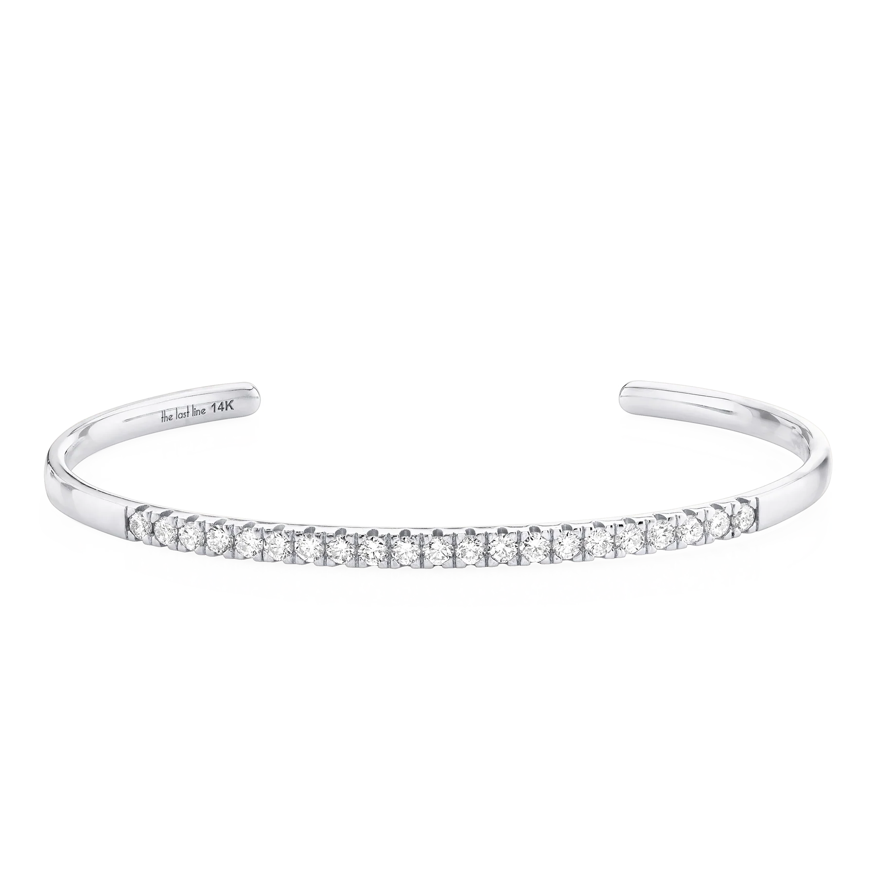 Diamond Slim Cuff - 14k White Gold / Diamond