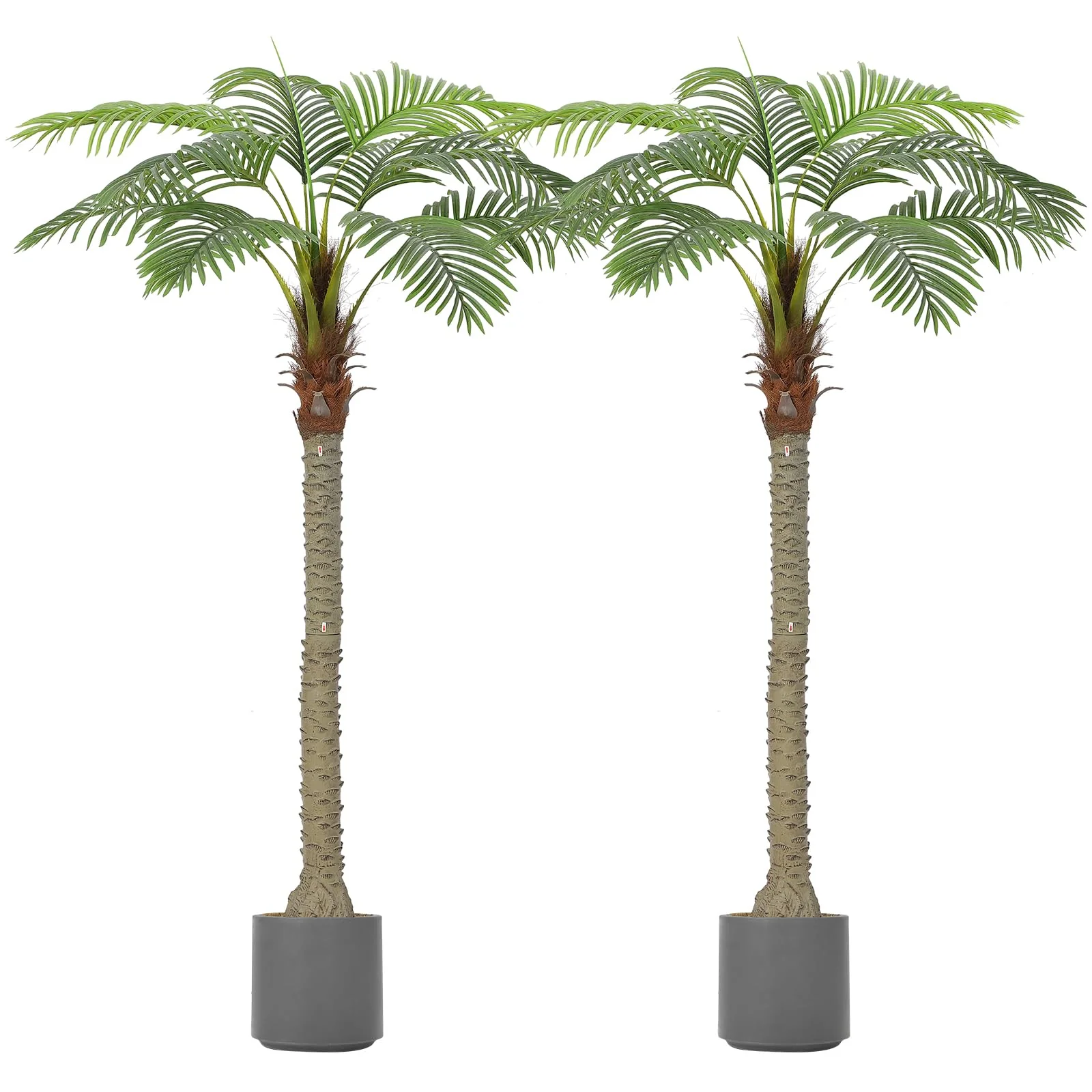Garvee 2 PCS 8ft Artificial Palm Trees in UV Resistant Design with Realistic PE Leaves for Indoor Outdoor
