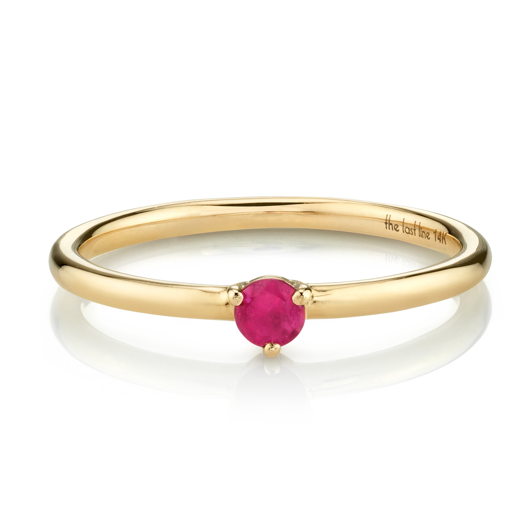 Solitaire Ring - Ruby / 14k Yellow Gold