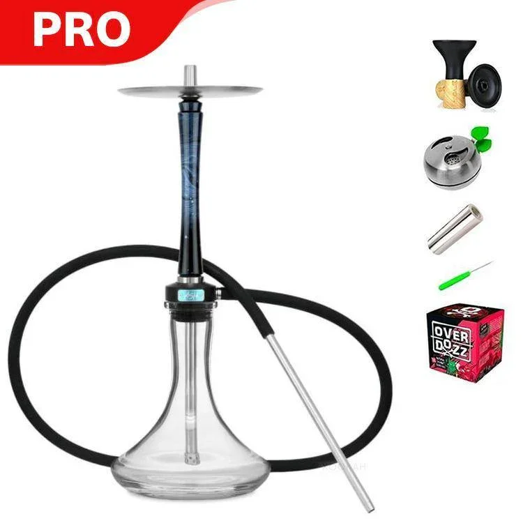 Ash Wood Hookah Haze Mist Shisha Set - Blue