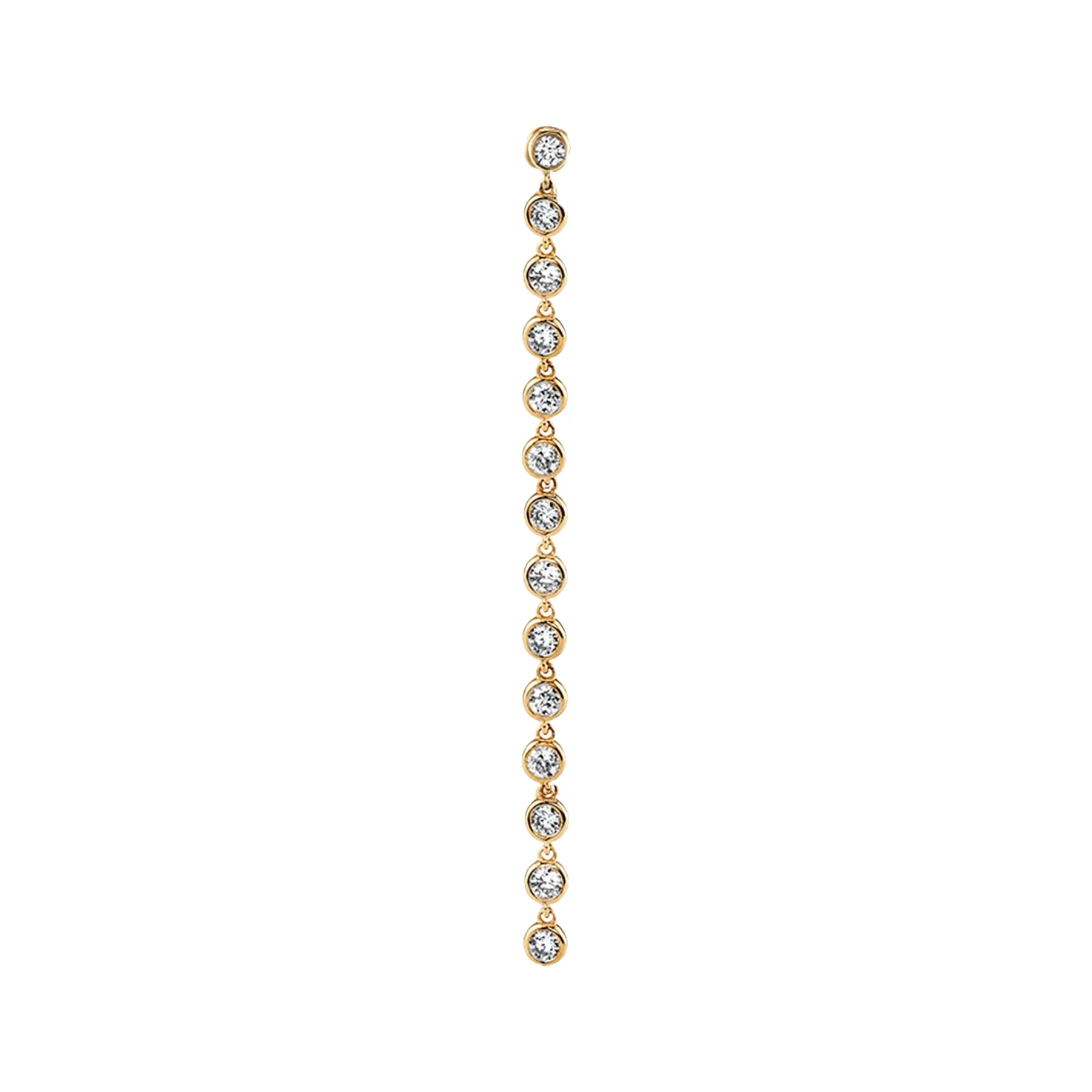 Bezel Drop Earring - White Diamond / 14k Yellow Gold