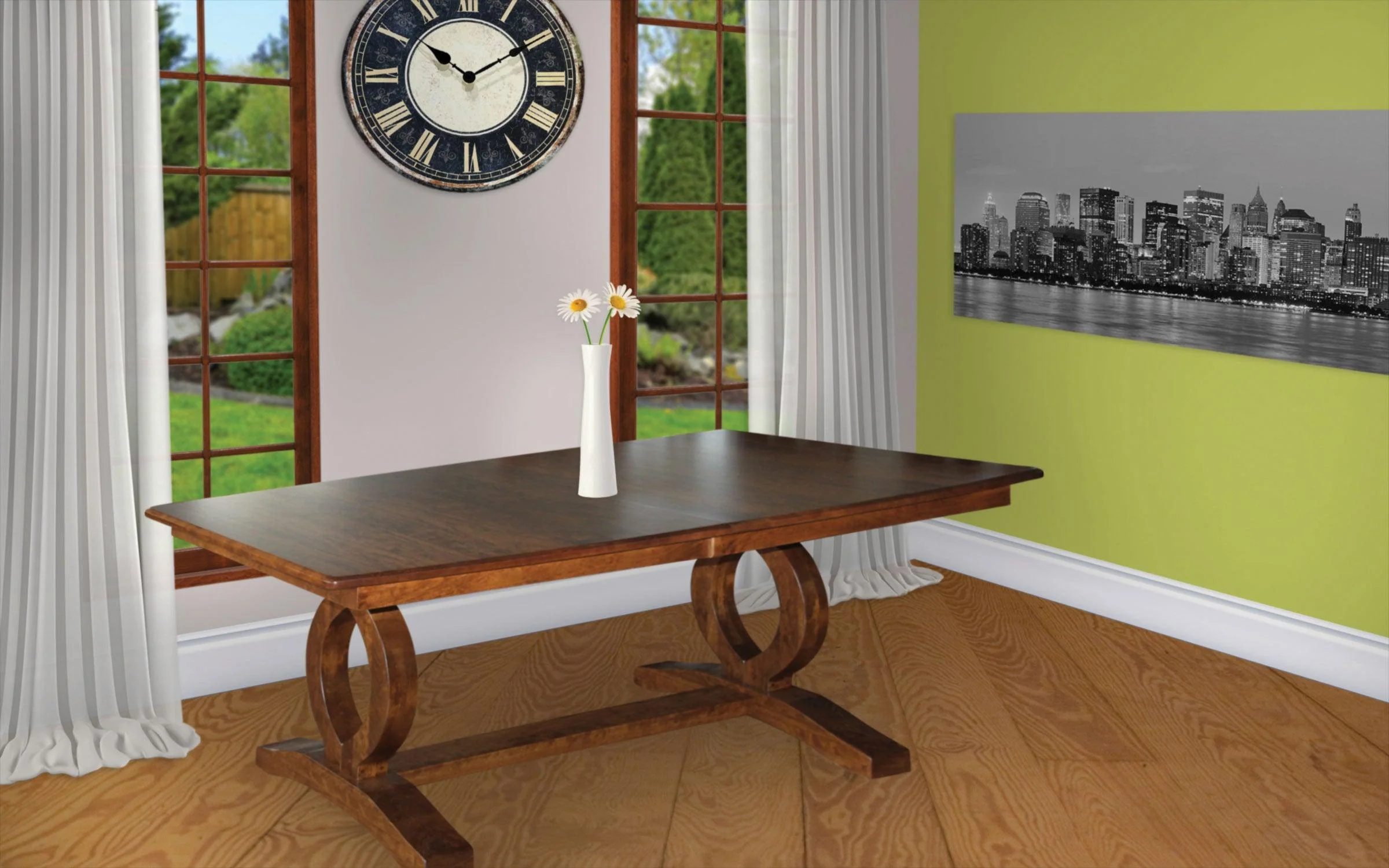 Amish Master Double Pedestal Table