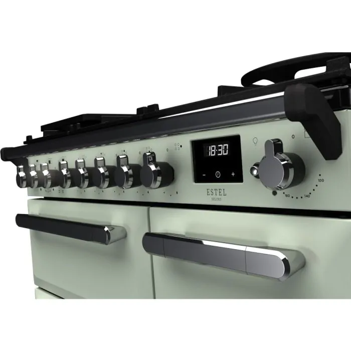 Rangemaster Estel Deluxe 90cm Dual Fuel Range Cooker | Mint/Chrome | ESDL90DFPMNT/CM1