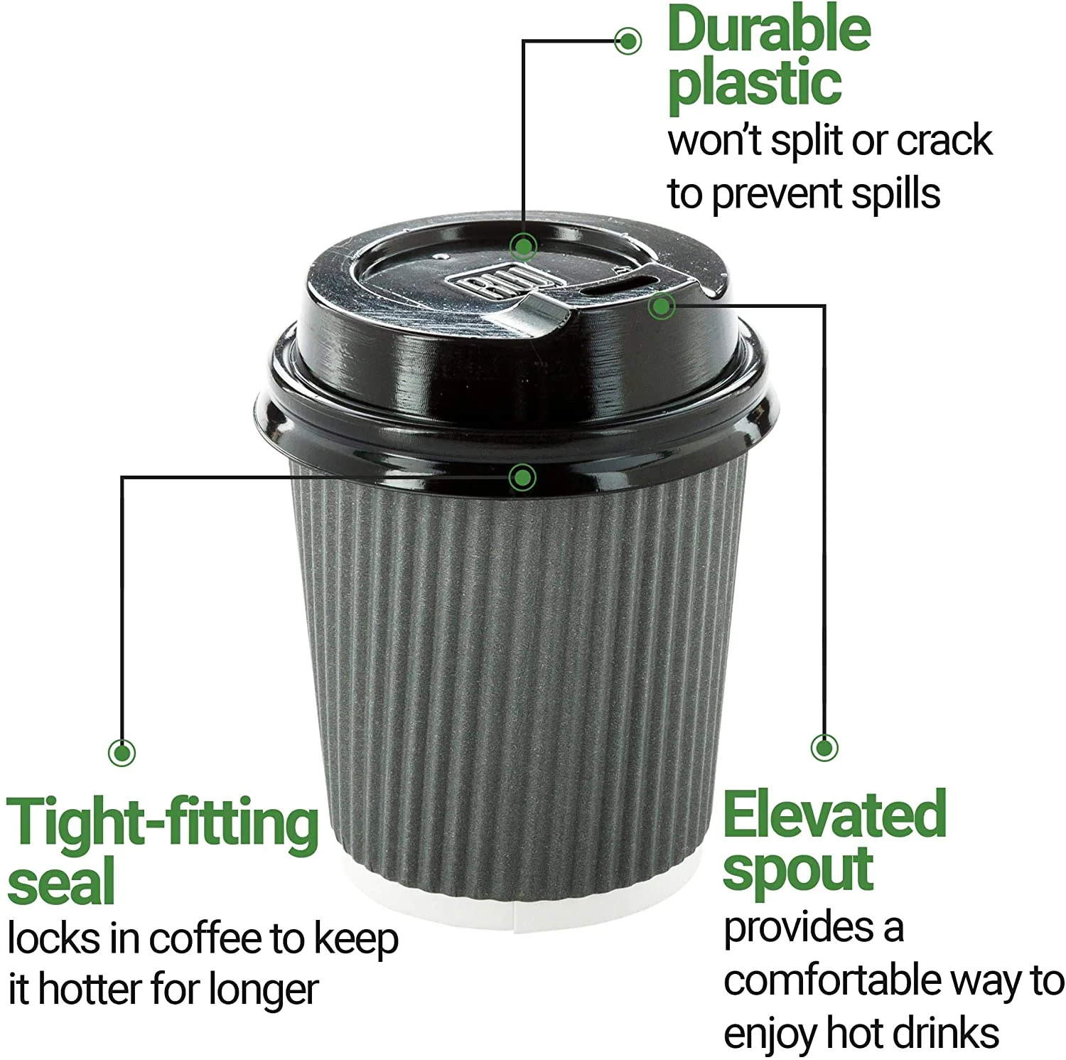 4 Oz Coffee Cup Lids, 500 Leak-Resistant Coffee Lids