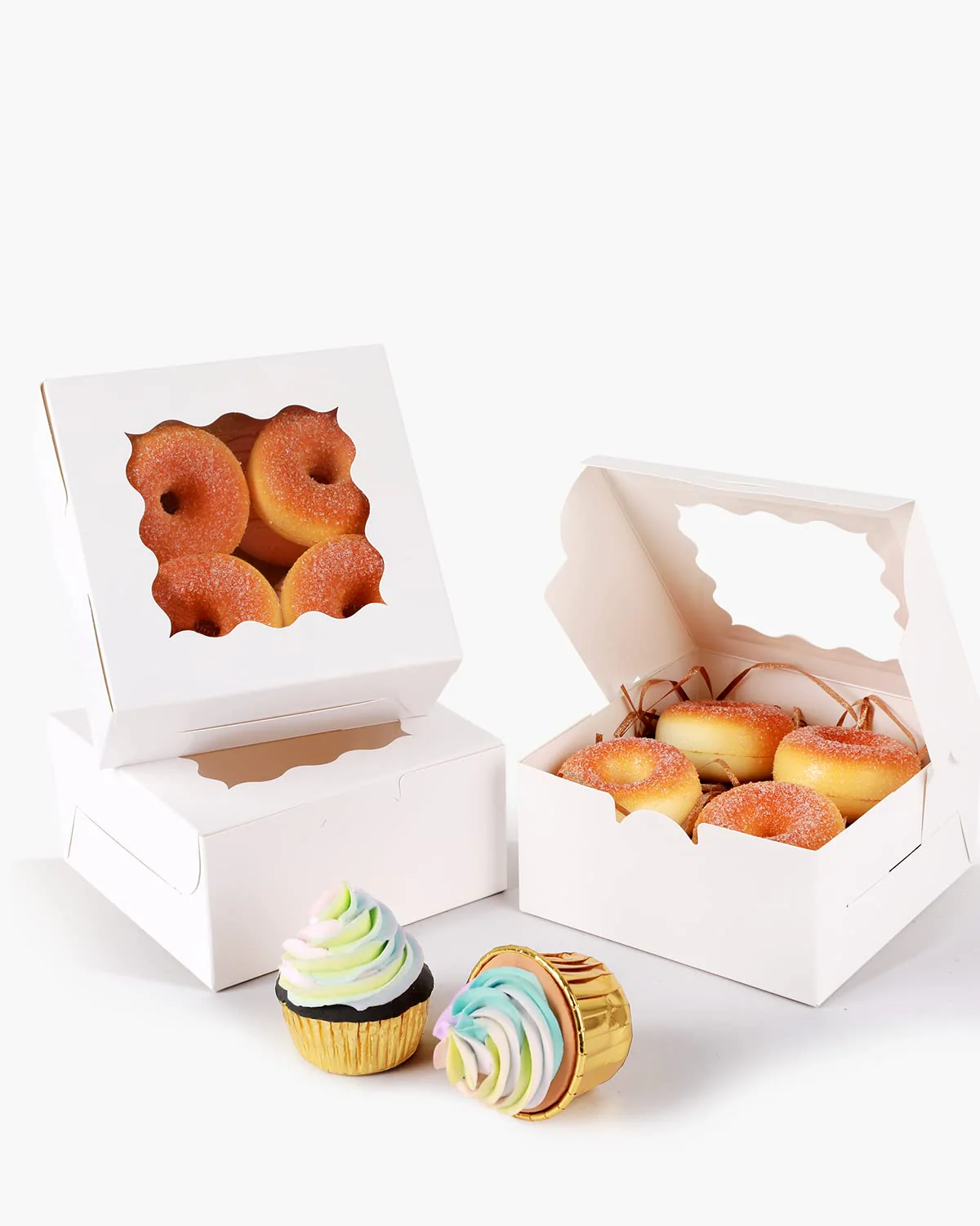 Cookie Boxes With Window, 60packs 6x6x3