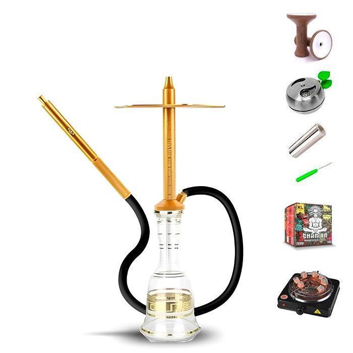 HJ SAOCCA Hookah with Bohemian Base Shisha Set - Gold