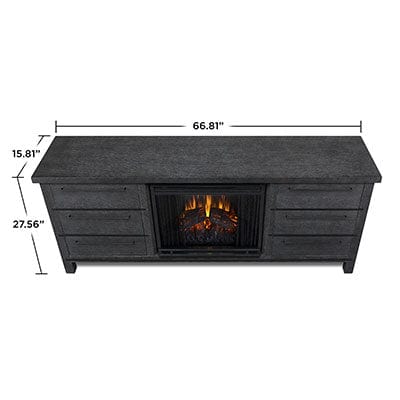 Parsons Electric Fireplace Entertainment Center in Antique Gray
