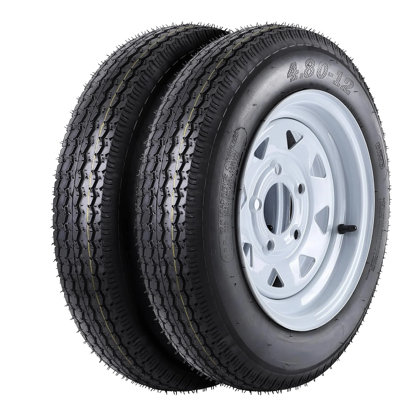 Garvee 2 Trailer Tires 4.80-12 with 12