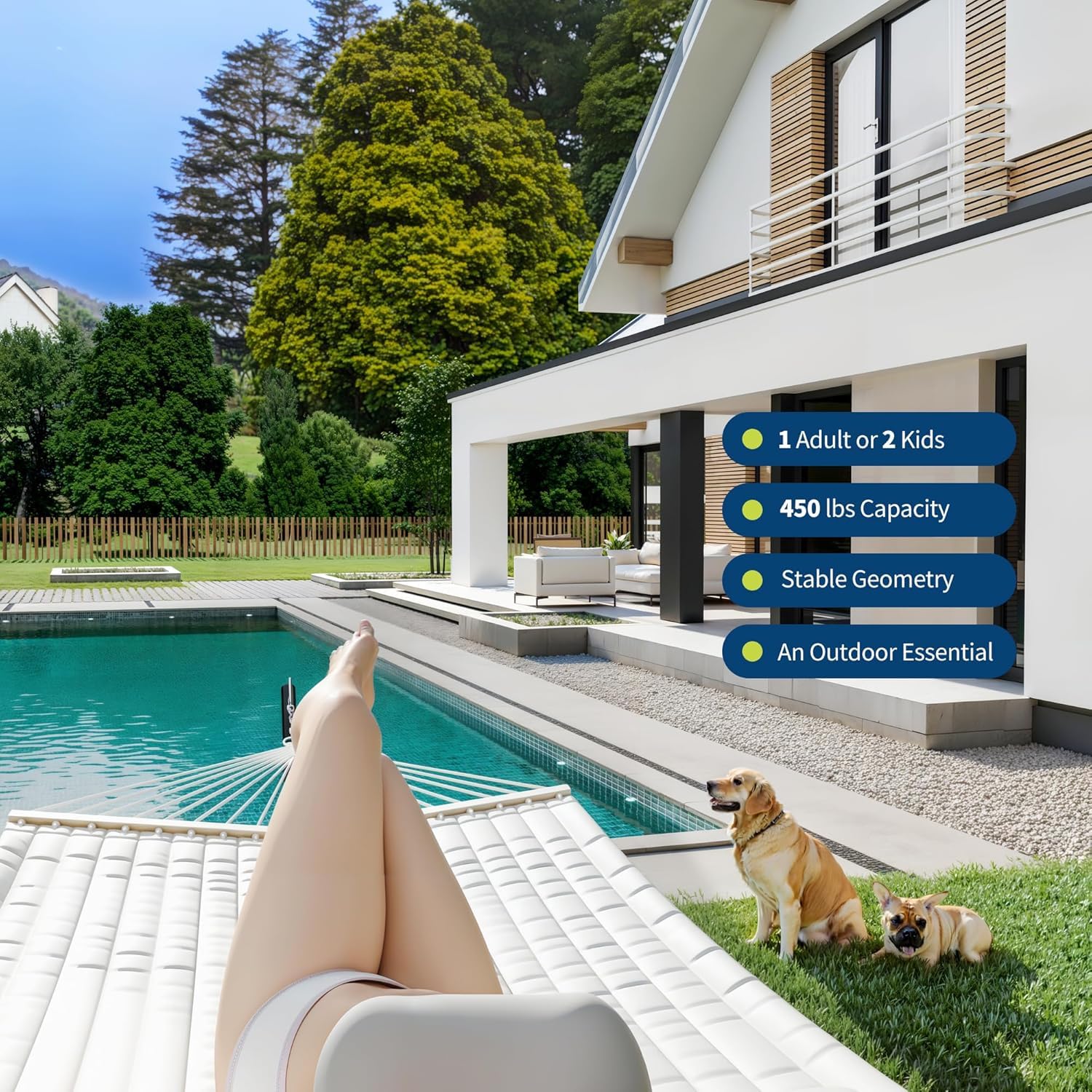 Garvee 2 Person Heavy Duty Double Hammock, With Collapsible Steel Frame – Backyard Oasis & Camping Essential 450lb Support, UV-Resistant + Storage Bag