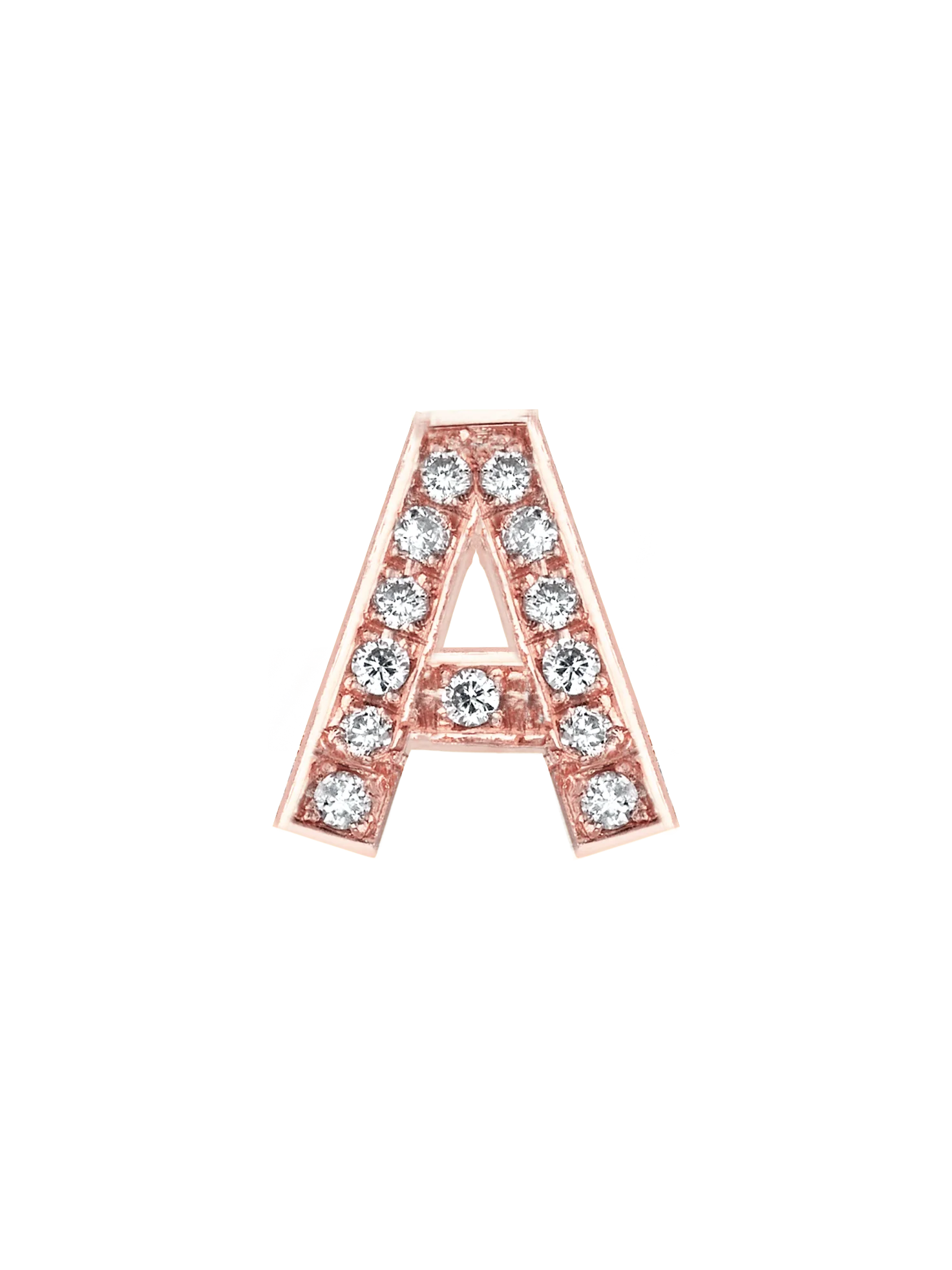 Custom Bracelet Letters ��C?White Diamond / 14k Rose Gold