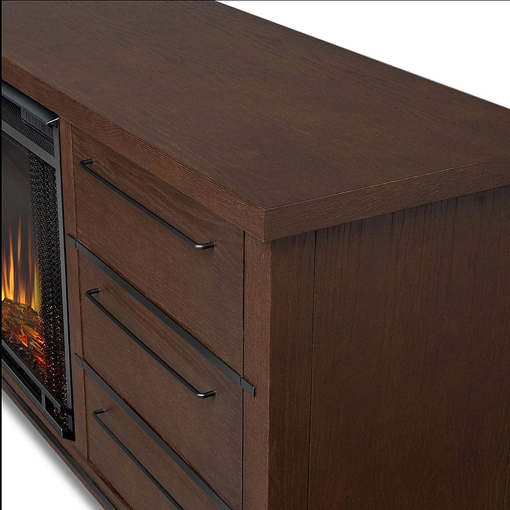 Parsons Electric Fireplace Entertainment Center in Chestnut Oak