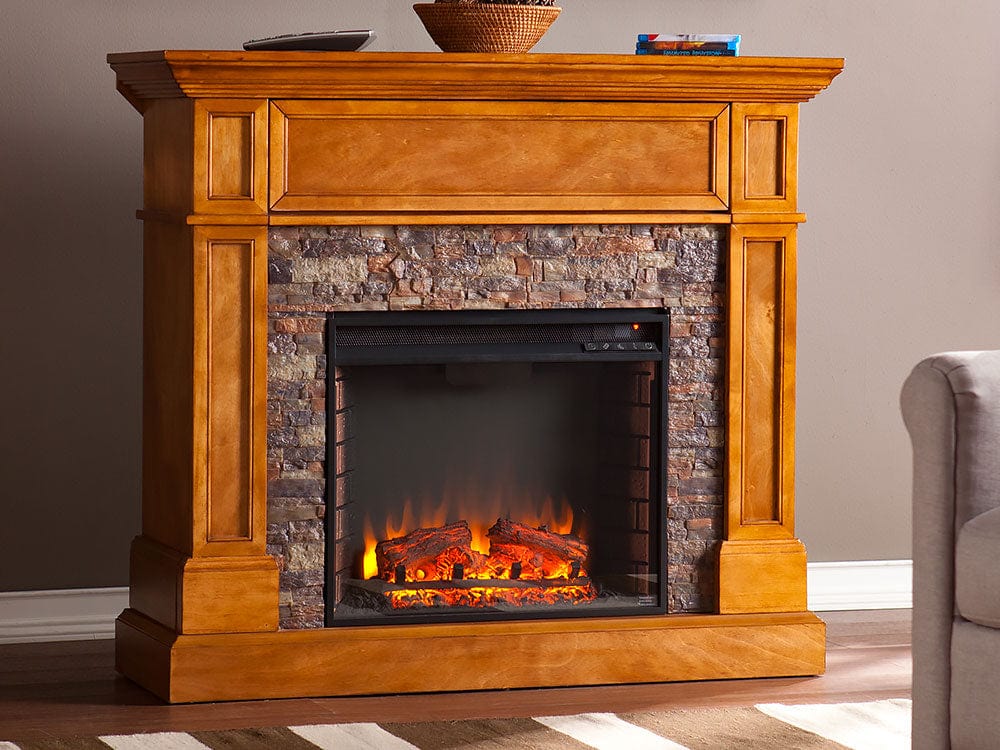 Rosedale Wall/Corner Electric Fireplace Media Console in Sienna