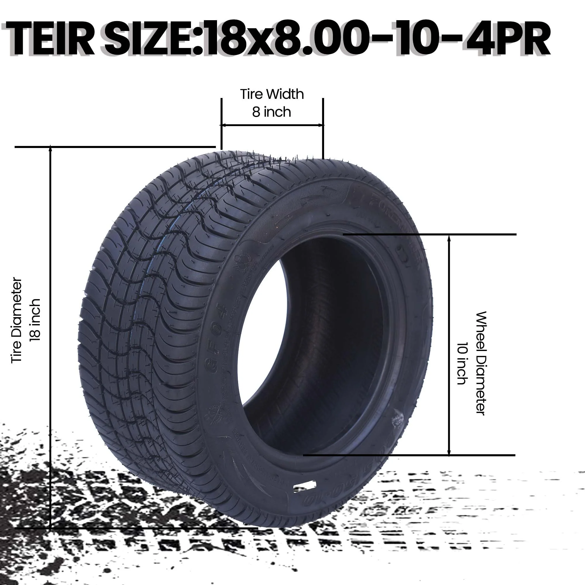 Garvee 2 PCS 18x8-10 Lawn Mower Tires 4PR Turf Saver Lawn & Garden Tires for Garden Tractor Riding Mower, Tubeless