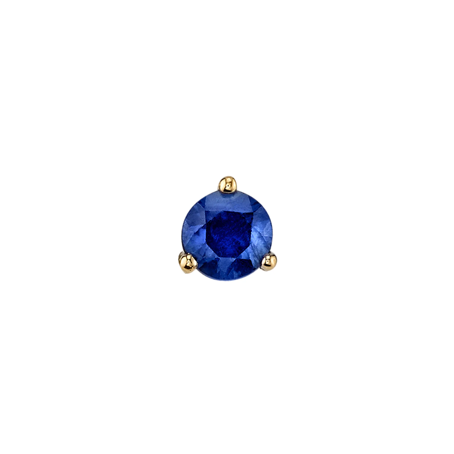 4.5mm Round Stud - Blue Sapphire / 14k Yellow Gold