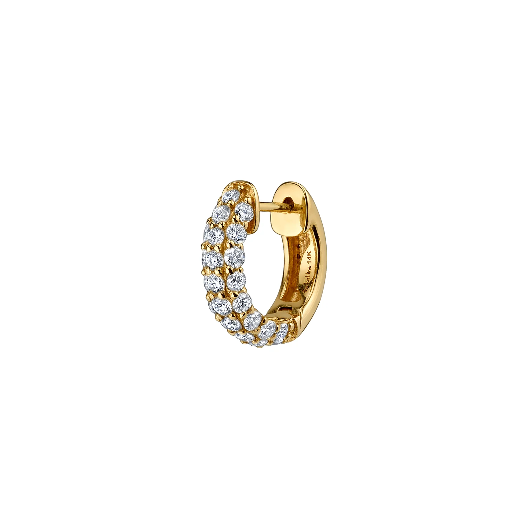 Pav��| Wide Hoop #4 - White Diamond / 14k Yellow Gold